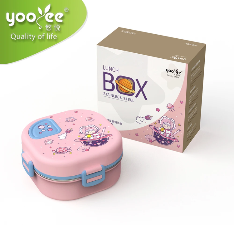 لانچ باکس و ظرف غذا دوطبقه واشردار فضانورد جعبه دار